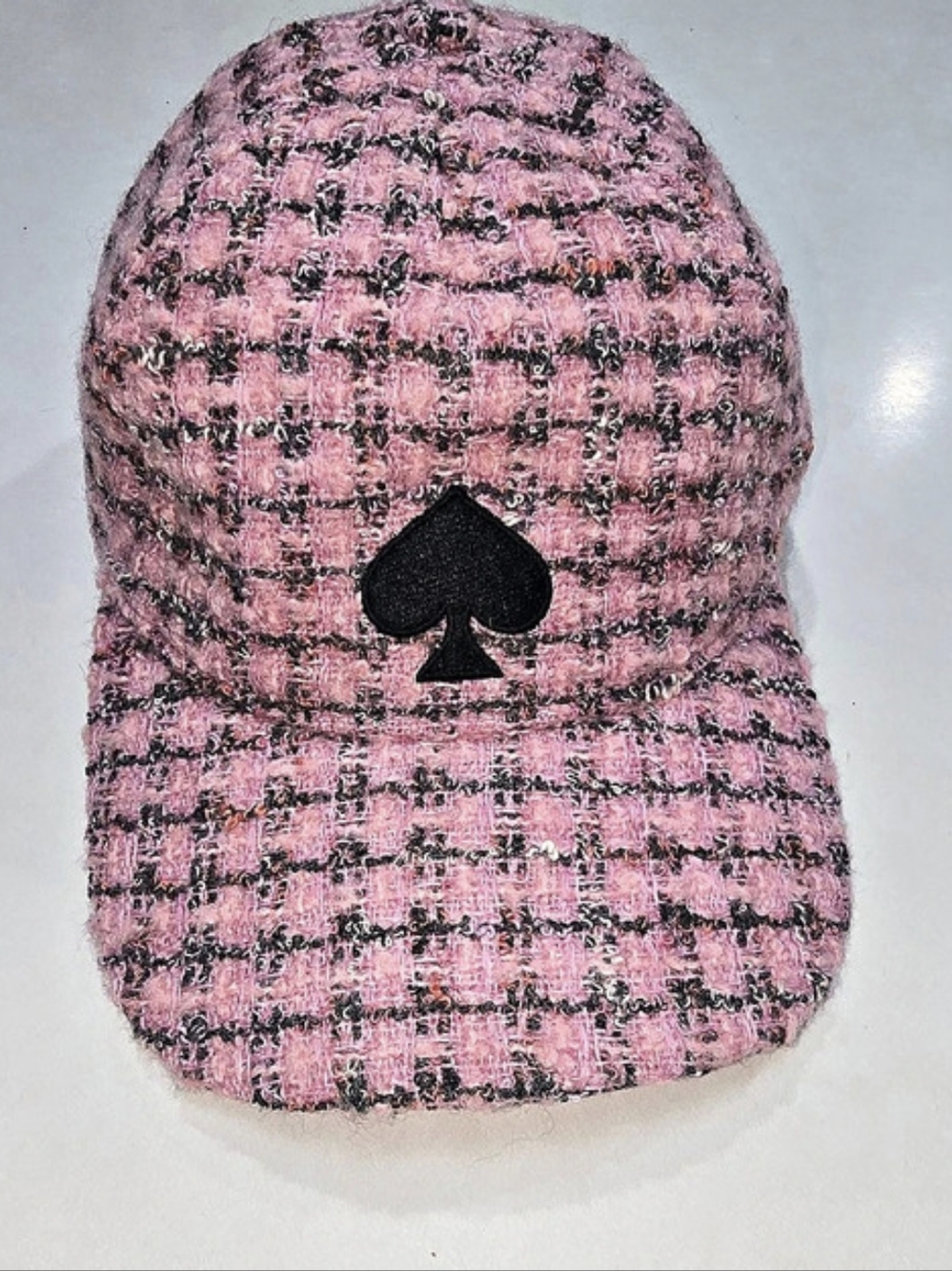 Kate Spade New York Pink Tweed Wool Blend Baseball Cap NWT